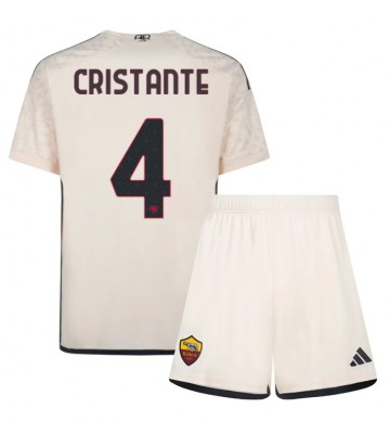 AS Roma Bryan Cristante #4 Bortaställ Barn 2023-24 Kortärmad (+ Korta byxor)